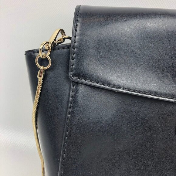 Kate Spade Riverside Street Black Leather Gold Chain Crossbody Bag Purse Handbag - Picture 3 of 7